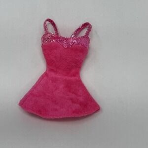1997 BARBIE Sweetheart Pink Velvet  Short Mini Dress w/Pink Label Vintage Mattel